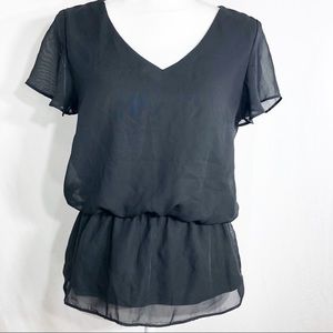 Black Top with Lace Back by MSK    L115